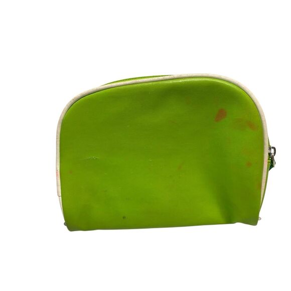 Modella Lime Green Cosmetic Travel Zip Bag Pink Lining Makeup Case Kits Beauty - Picture 2 of 9